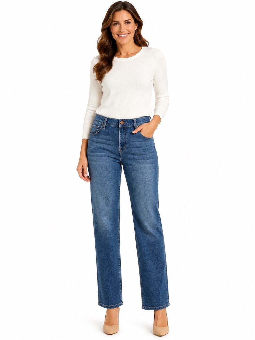 1822 Denim Women’s Jeans Size 14/32 Blue Medium Wash Straight Leg